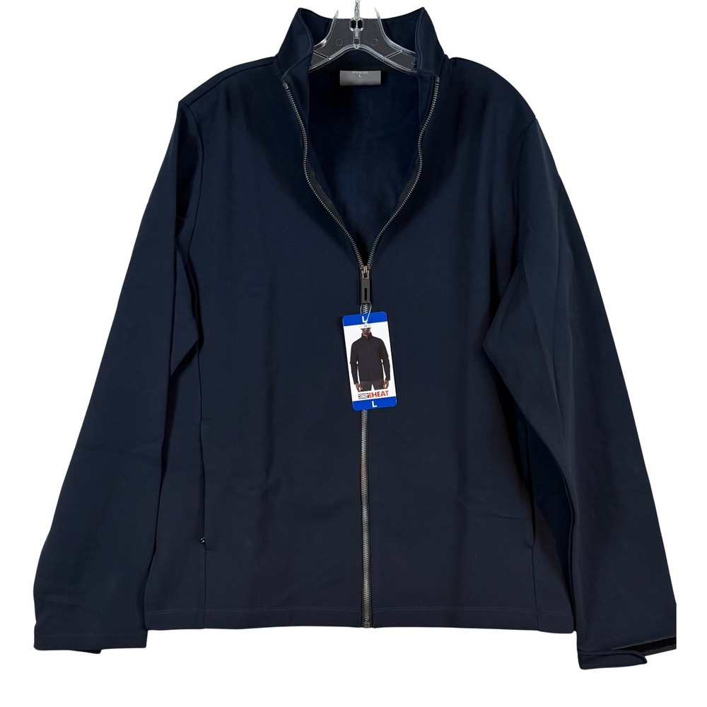 NWT 32 Degrees Heat Mens Full Zip Jacket Navy Blue Mock Neck Large Gorpcore Tech